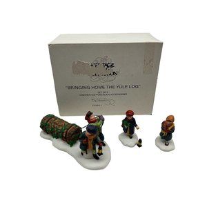 Dept. 56 Heritage Village Collection 1991 Bringing Home The Yule Log #5558-1 VTG